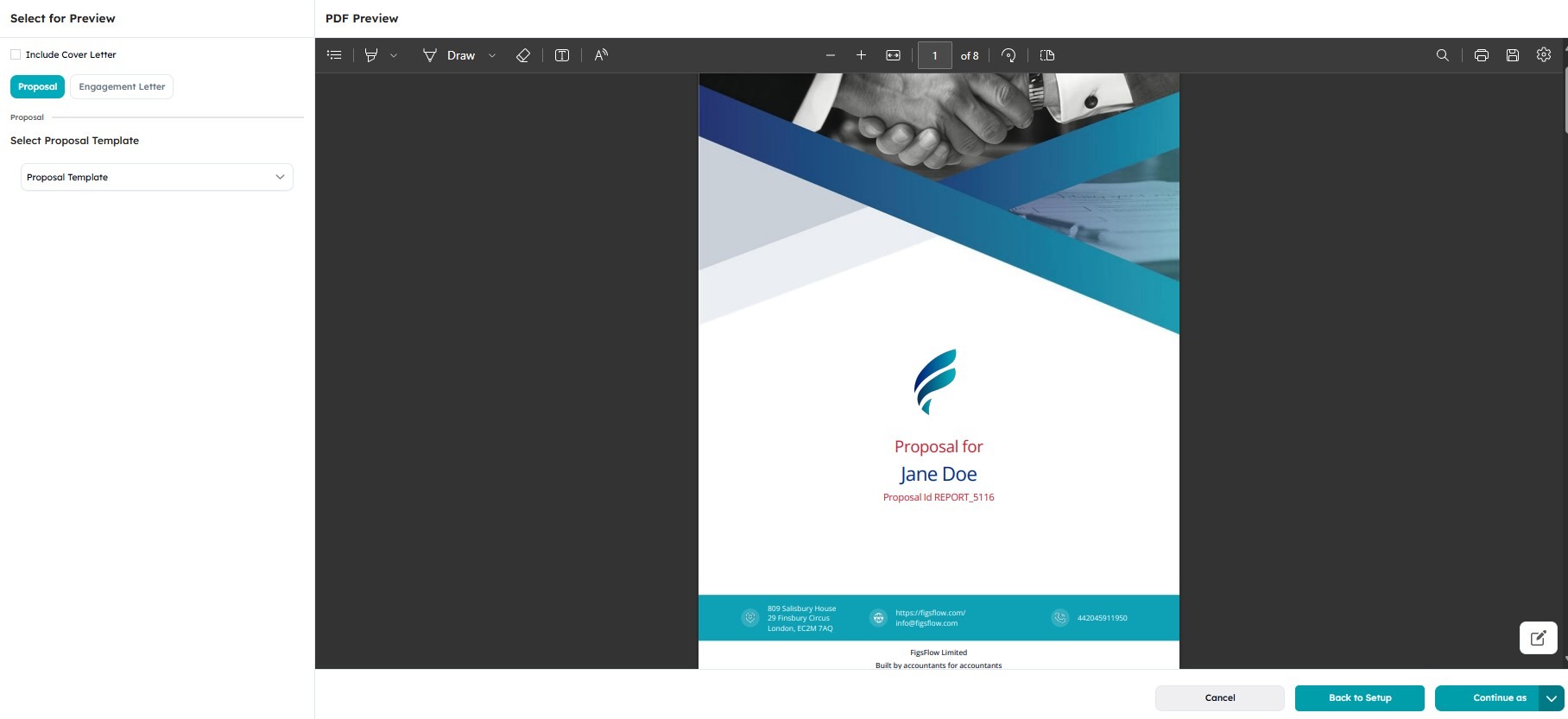 Proceed to Preview the Proposal and LOE - FigsFlow Support