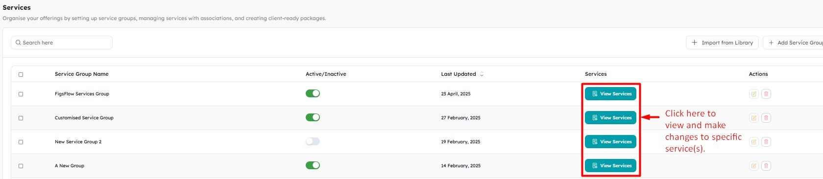 Editing a Service - FigsFlow Support